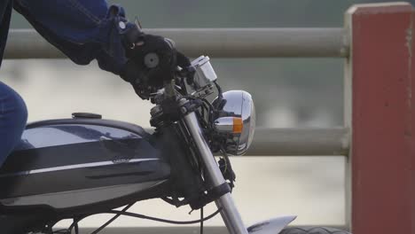 person riding a classic motorcycle