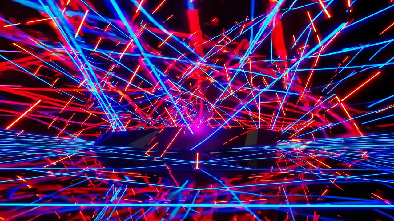 líneas brillantes de neón fondo abstracto