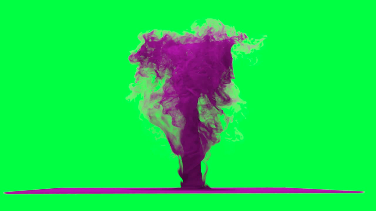 Purple Ink Tornado on Green Screen