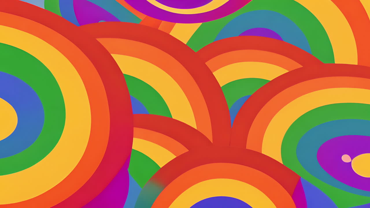 Vibrant Abstract Rainbow Arcs Pattern