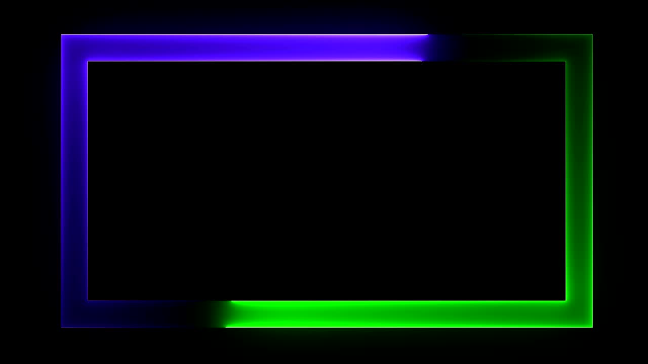 추상적인 밝은 네온 직사각형 프레임 레이저 기술 배경 디자인