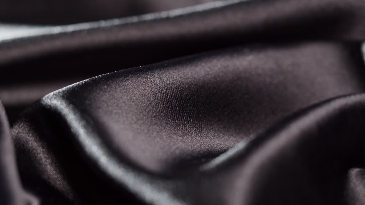 Textura del tejido de seda negra