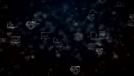 movimiento de los íconos del bucle de seo en el fondo