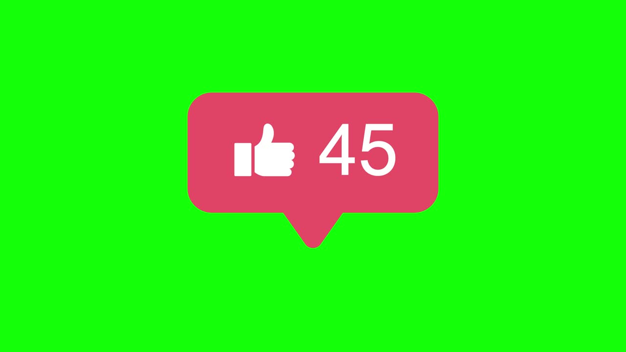 ​Good button social media alpha mat 4K count-up animation icon