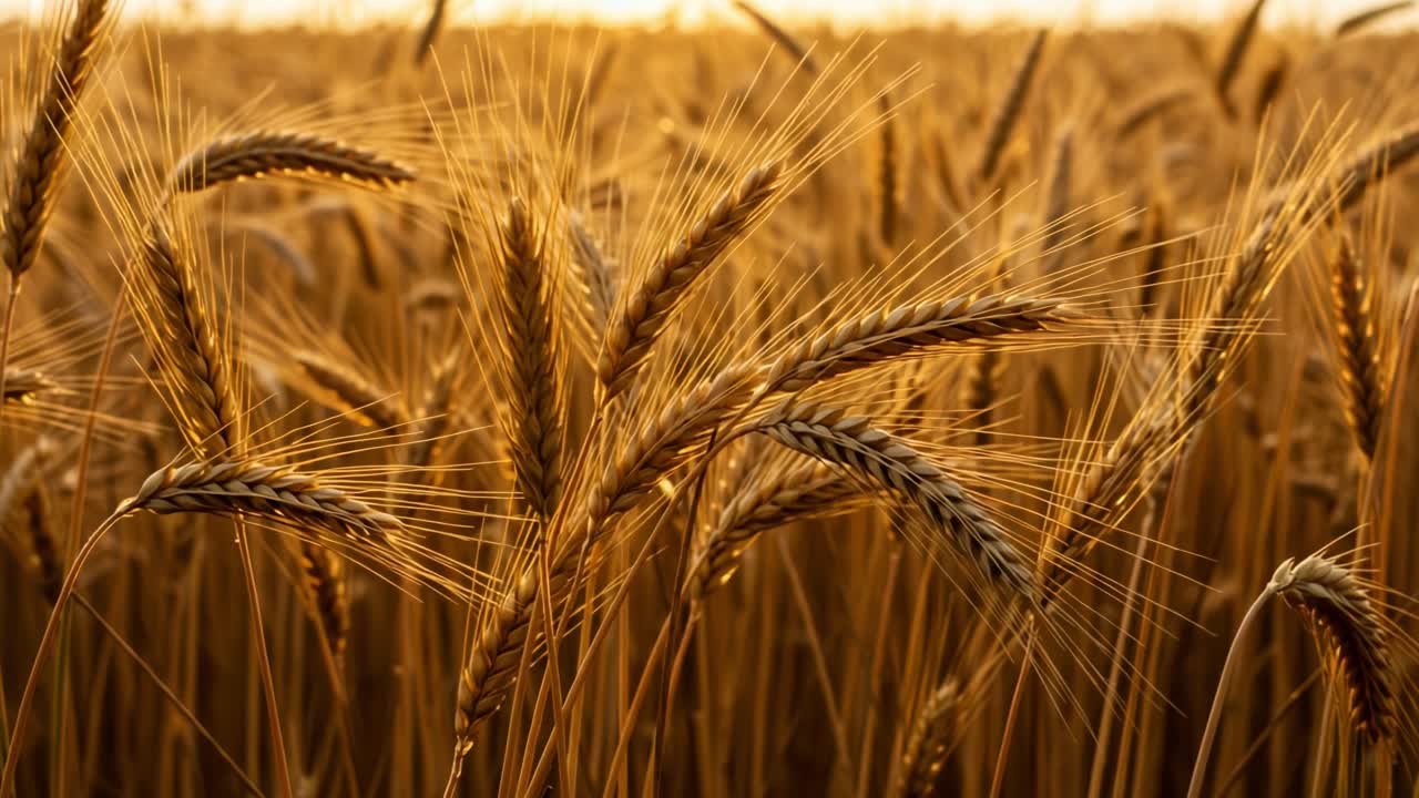 Golden Waves of Wheat: Capturing the Serenity and Beauty of Ripened Grain in the Warm Light of Dusk, Showcasing Nature's Bounty and Agricultural Abundance