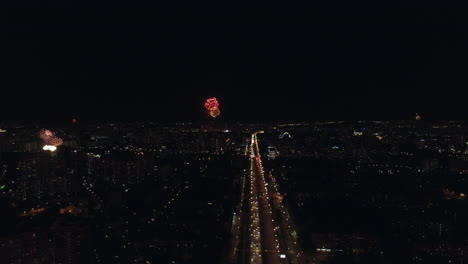 Aerial-night-view-of-the-Leninsky-Avenue-Moscow-Russia