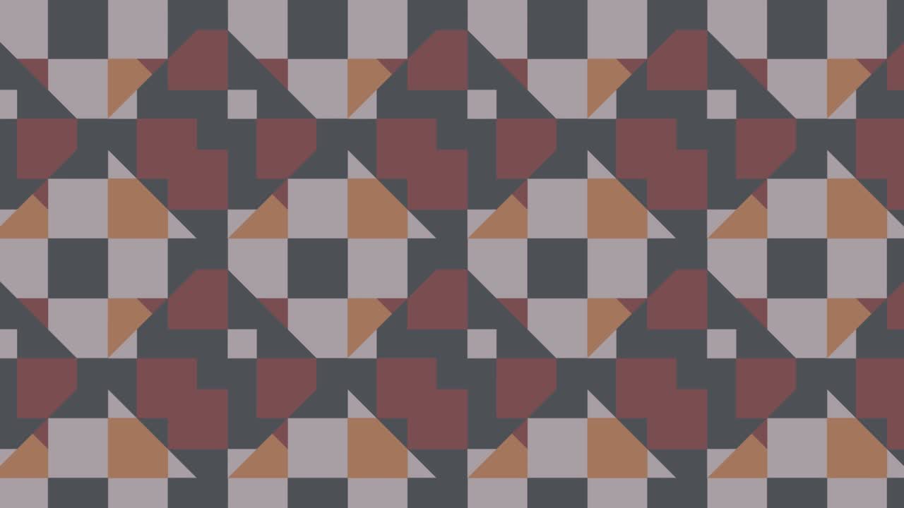 Modern seamless loop animated pattern with multicolor geometric shapes. Trendy motion graphic background in a flat design with geometric elements