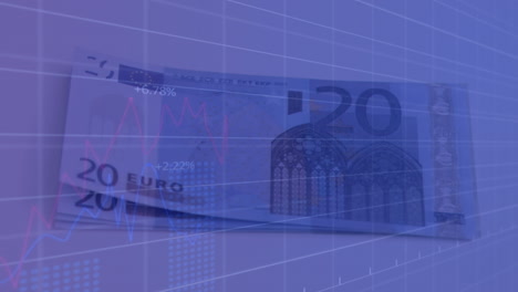 animation der datenverarbeitung über banknoten