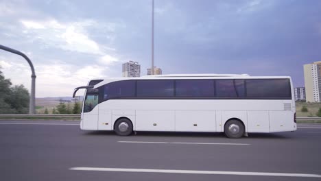 bus on highway.