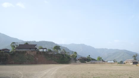 landscape or houses and environment of people living in nagaland, india