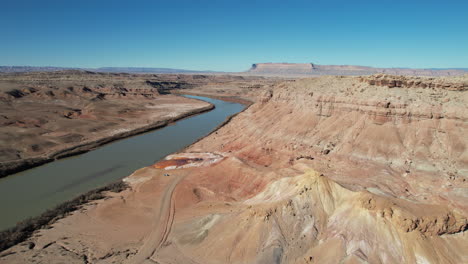 aerial view of crystal geyser and green river, moab utah usa