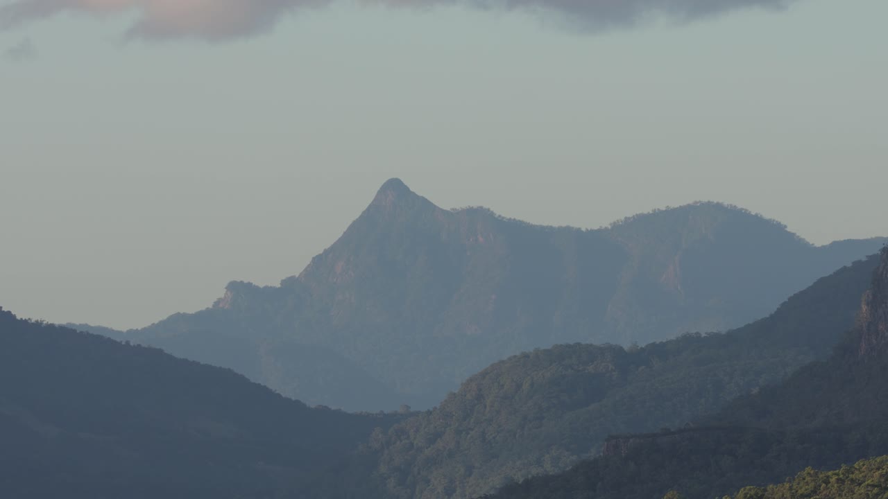 Long view of Mount Warning from Rosins Lookout, Numinbah Valley, Gold Coast Hinterland