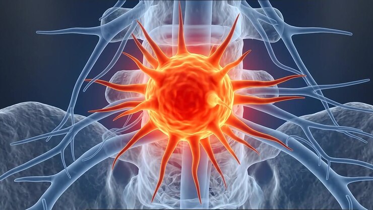 Medical Animation of a Tumor Growing in the Human Spine