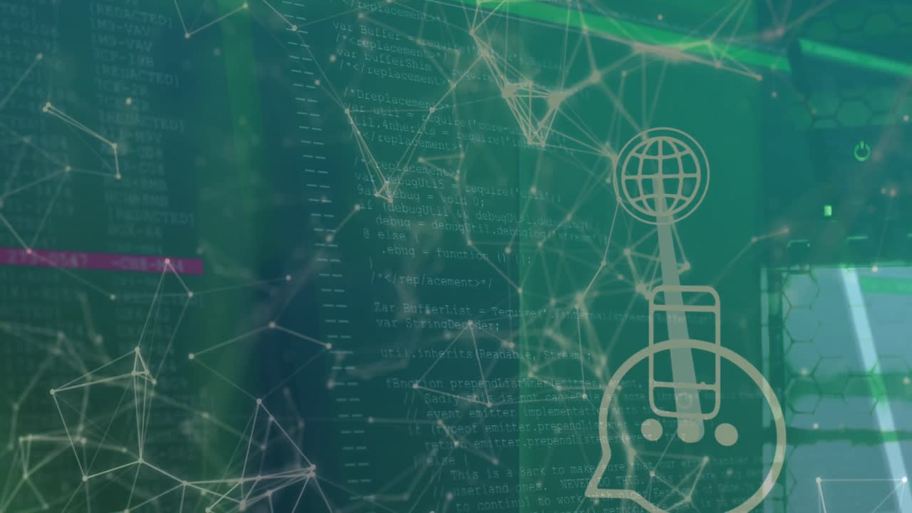 animación de iconos de teléfonos inteligentes y conexiones a través de servidores