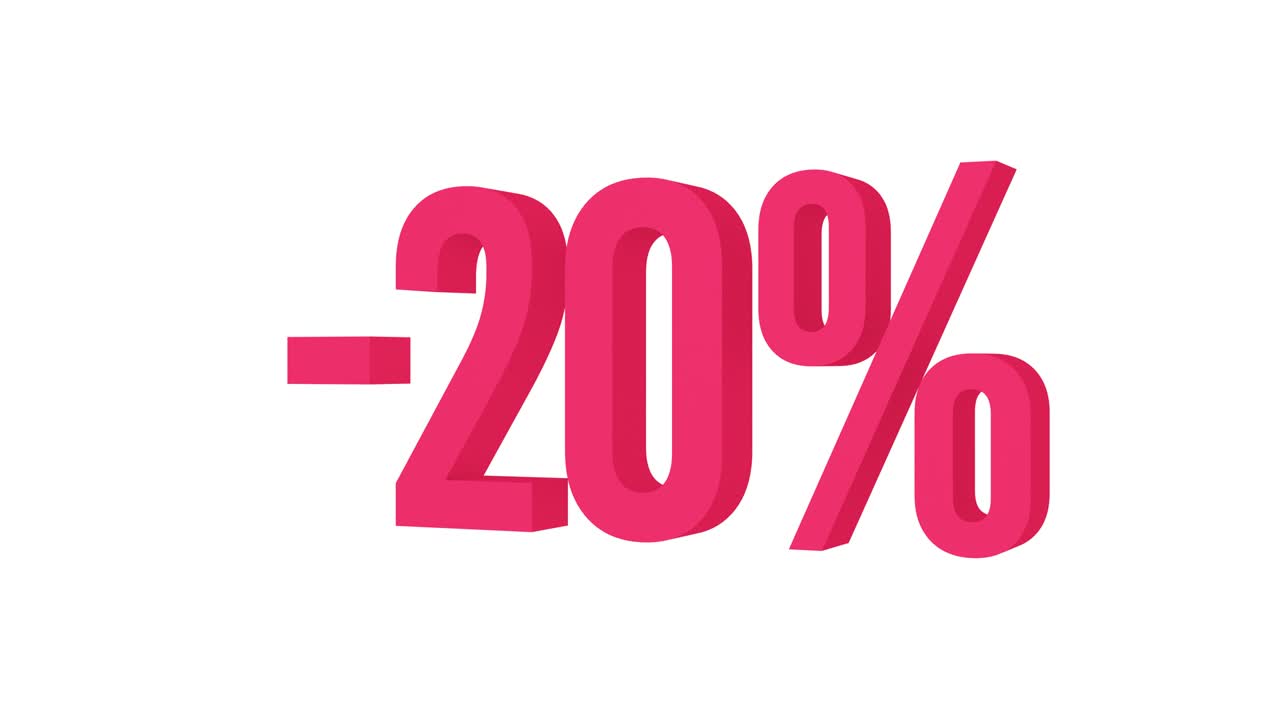 Animated text 20% discounts. Alpha channel