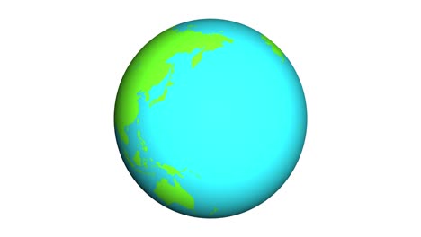spinning earth isolated on white