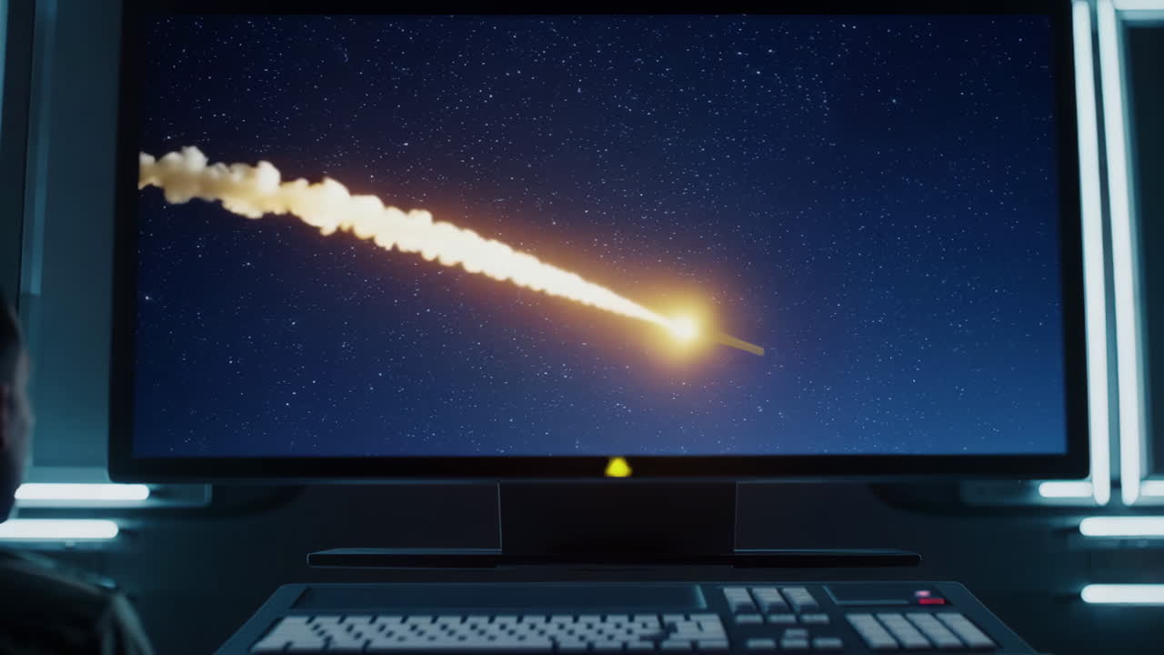 Military Command Center Monitoring Rocket Launch
