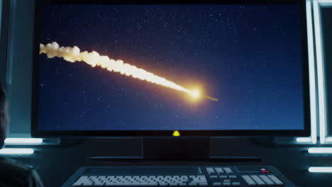 military command center monitoring rocket launch