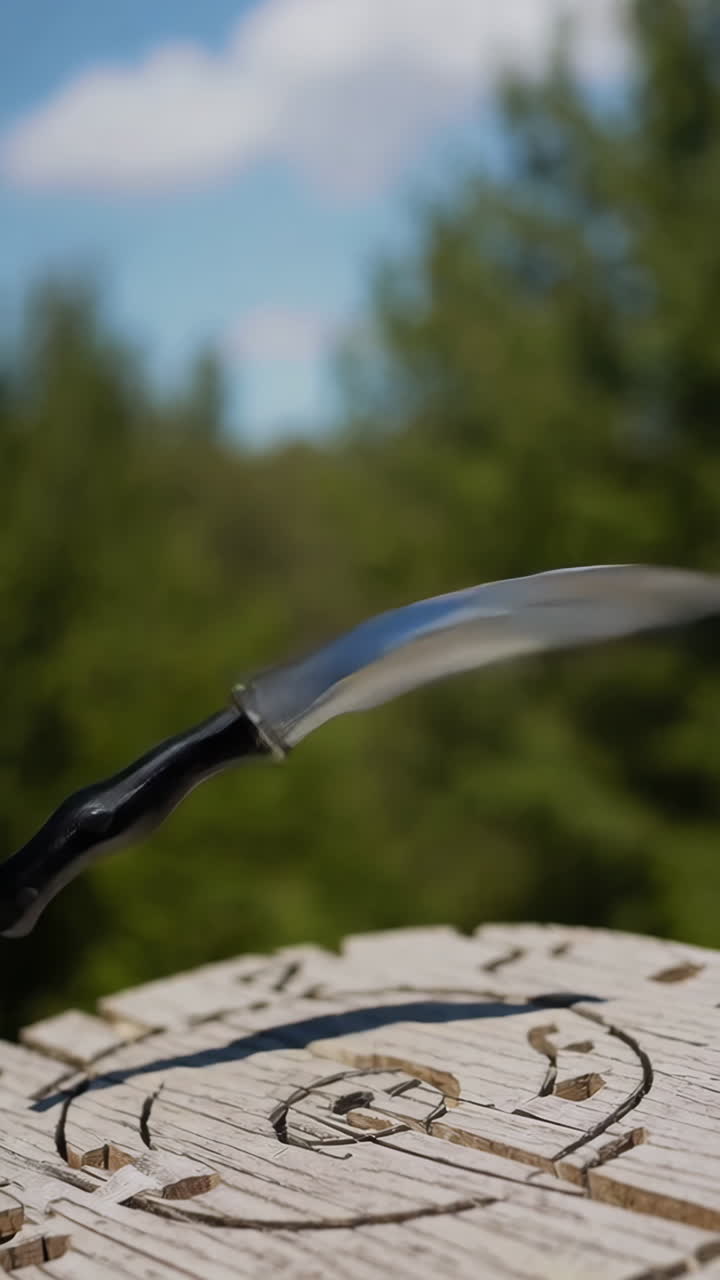 Karambit Knife on Wooden Surface