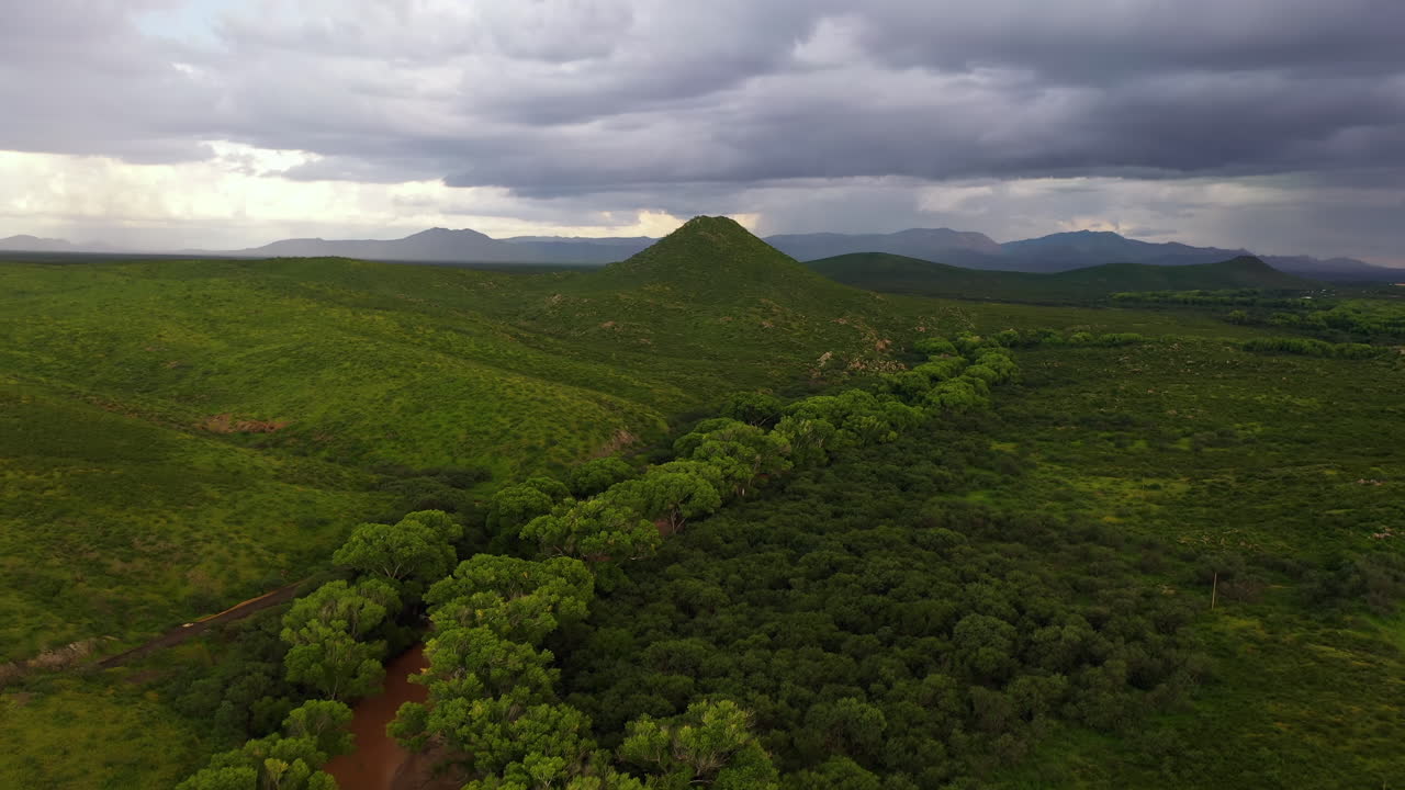 Sierra Vista Arizona San Pedro river, aerial drone forward