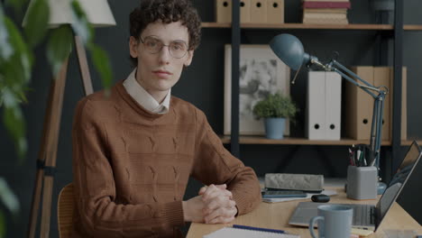 young person working at a home office