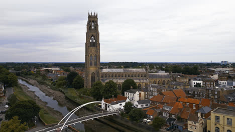 scenic beauty of boston, lincolnshire, in mesmerizing aerial drone footage: port, ships, saint botolph church , saint botolph's bridge