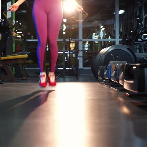 Fitness female doing skipping workout