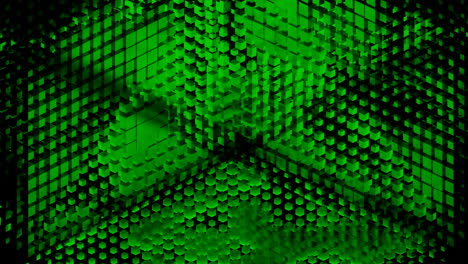 abstract green and black geometric cubes background