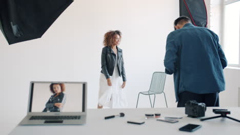 fashion photography session in a studio