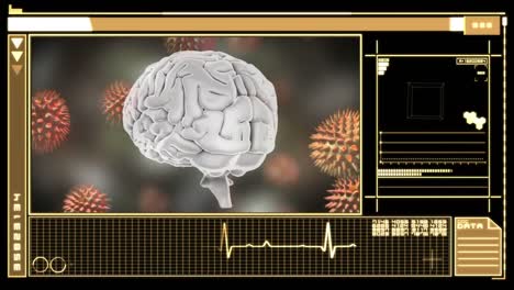 animación del cerebro con tecnología y procesamiento de datos