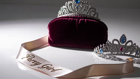 party girl tiaras and ribbon