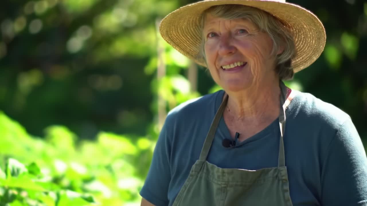 A Joyful Gardener Shares Her Passion for Nature and Sustainable Practices While Nurturing a Lush Green Garden Full of Life and Growth