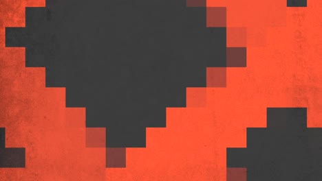 pixel art minimalist black and orange square with diagonal line