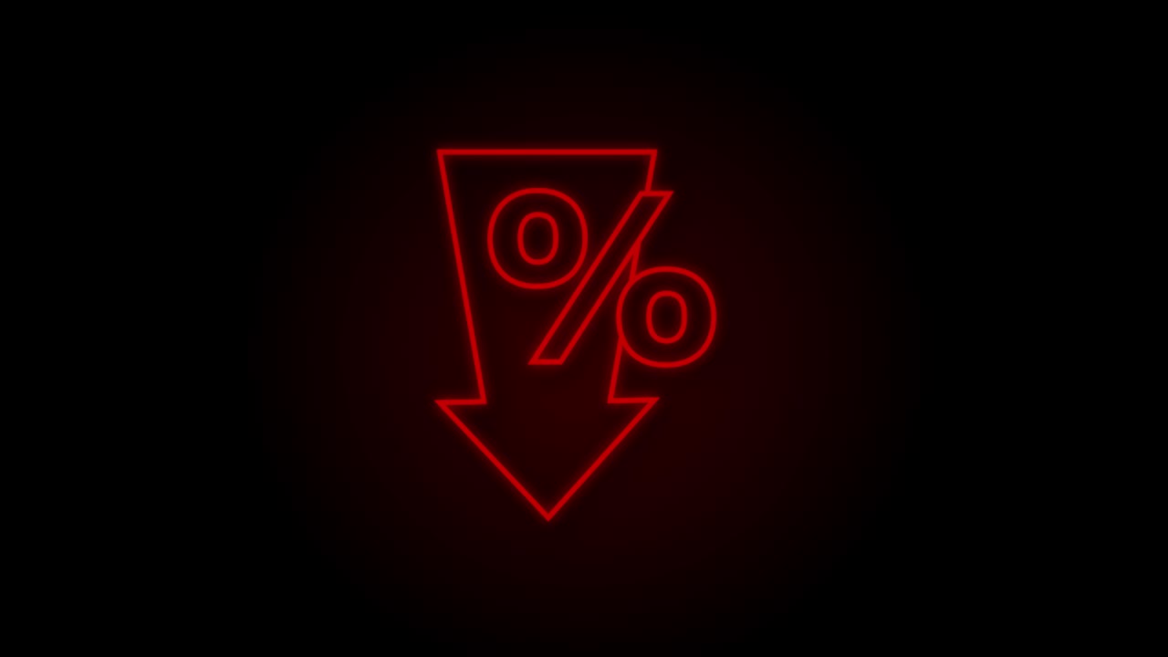 Percentage with arrow up and down. Banking, credit, interest rate. Motion Graphic