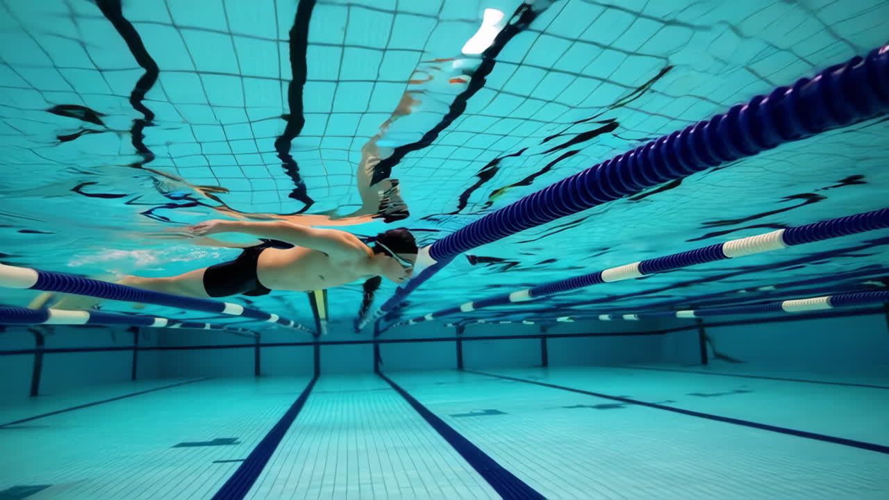 Un nuotatore sott'acqua in piscina