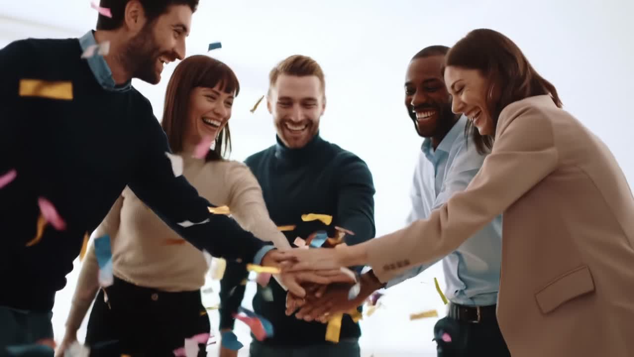 Celebration With Friends and Confetti in an Indoor Setting During Daytime