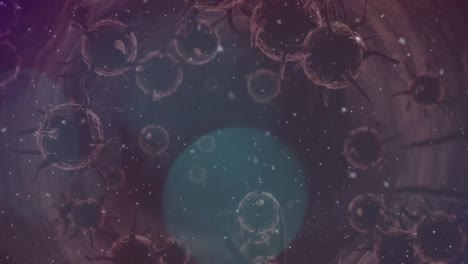 Animation-of-brown-covid-19-cells-floating