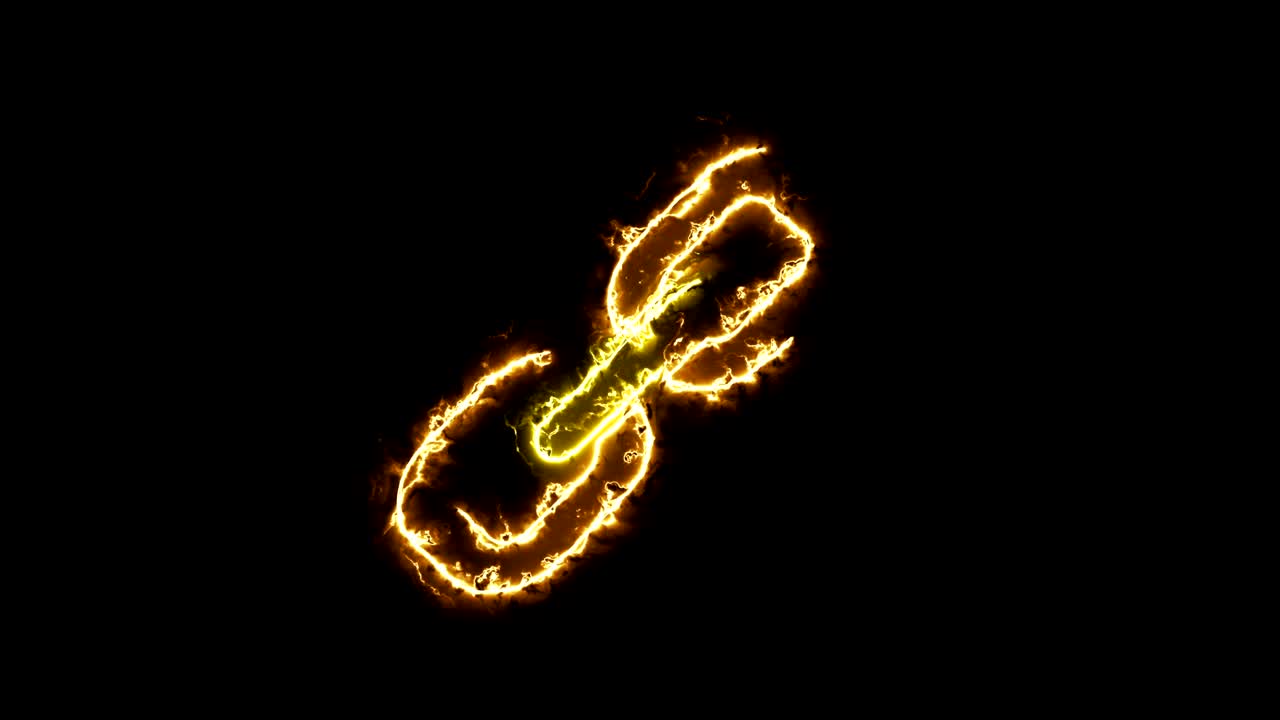 Chain link sign, silhouette in glowing energy aura. Two color solutions