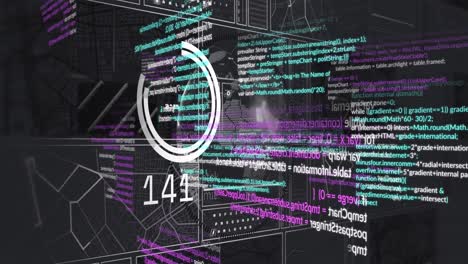 animation of data processing on black background