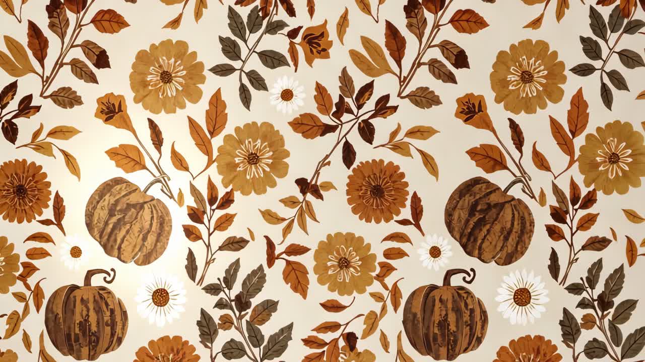 Floral and Pumpkin Pattern