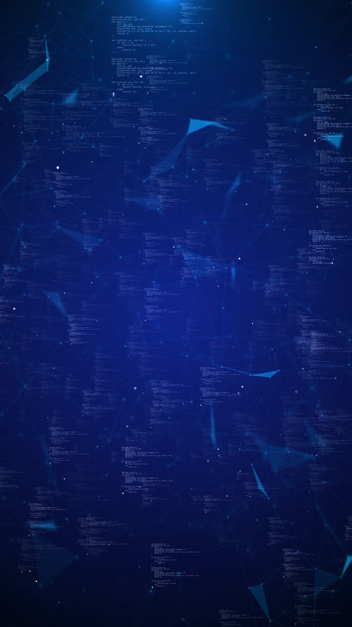 Abstract wave connected dots motion background digital blockchain network particles in tech cyber