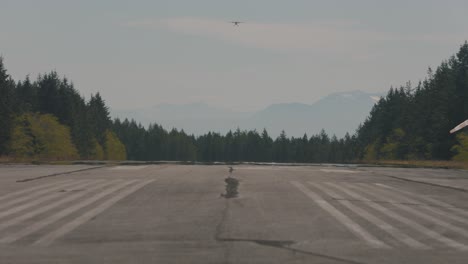 Cessna-aircraft-landing-on-a-runway-Texada-Island-British-Columbia-Sunshine-Coast-Canada