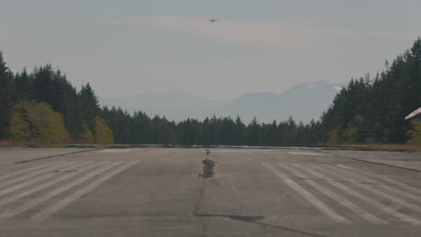 cessna aircraft landing on a runway texada island british columbia sunshine coast canada