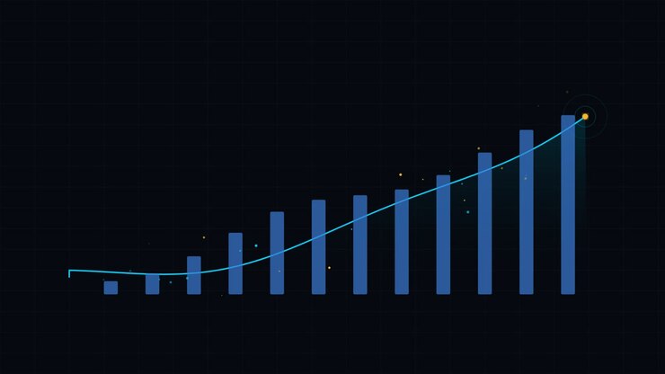 Animated Bar Chart Showing Business Growth Trend