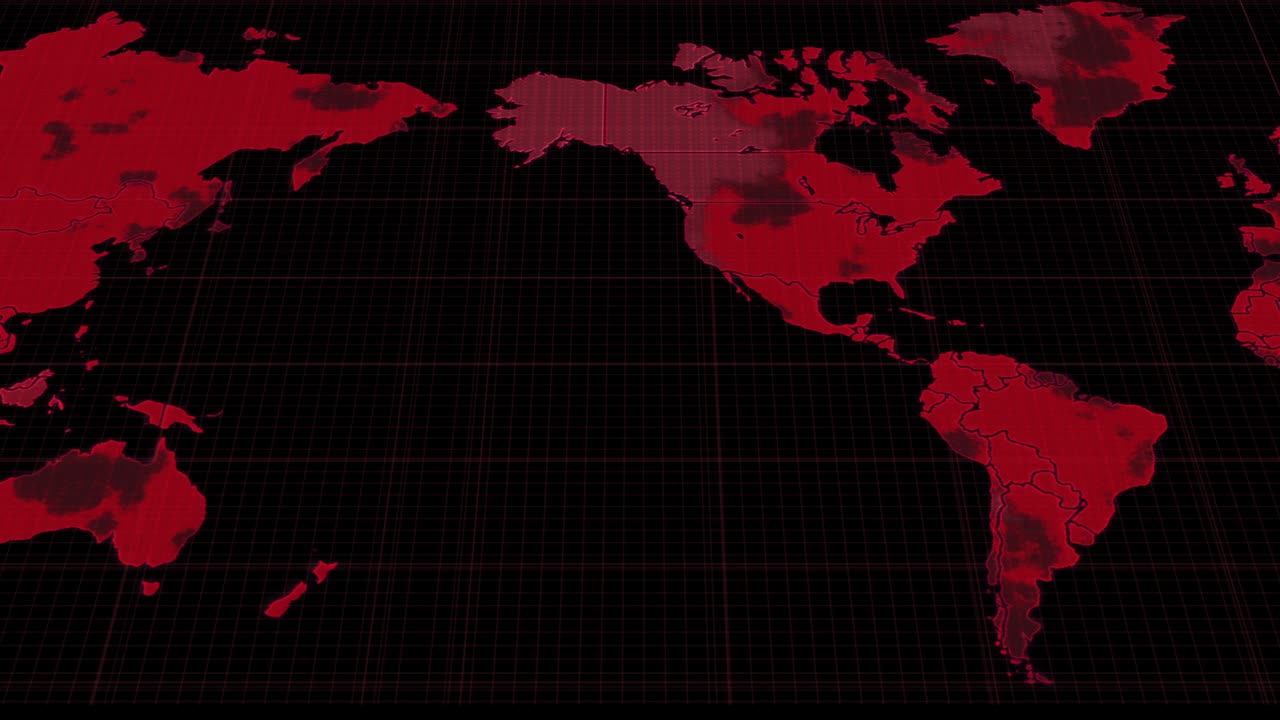mapa del mundo animación de la pandemia del virus corona
