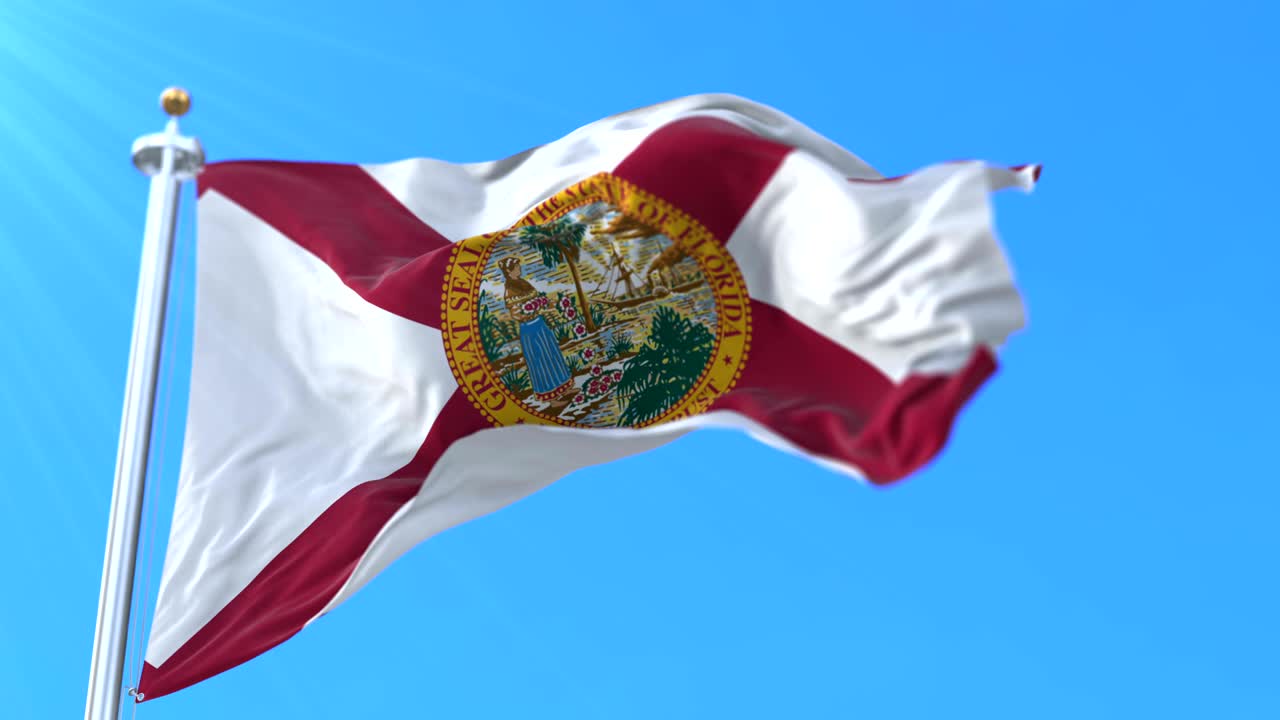 bandera del estado de florida, región de los estados unidos - bucle