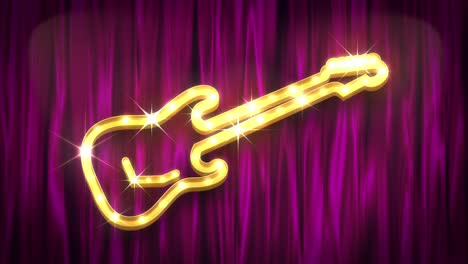 guitar silhouette shape.the theater sign and the curtain[loop]]