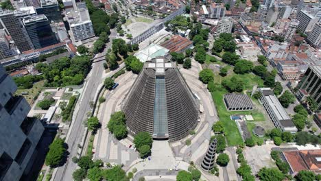 metropolitan cathedral church at downtown rio de janeiro brazil at sunny day