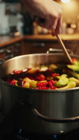 cooking a vegetable dish