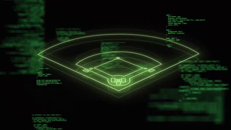 animation of data processing over sports field